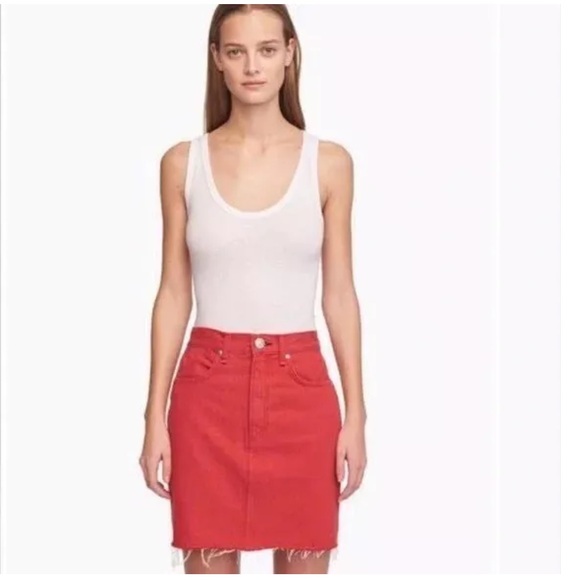 Rag & Bone red denim skirt EUC - Picture 2 of 4